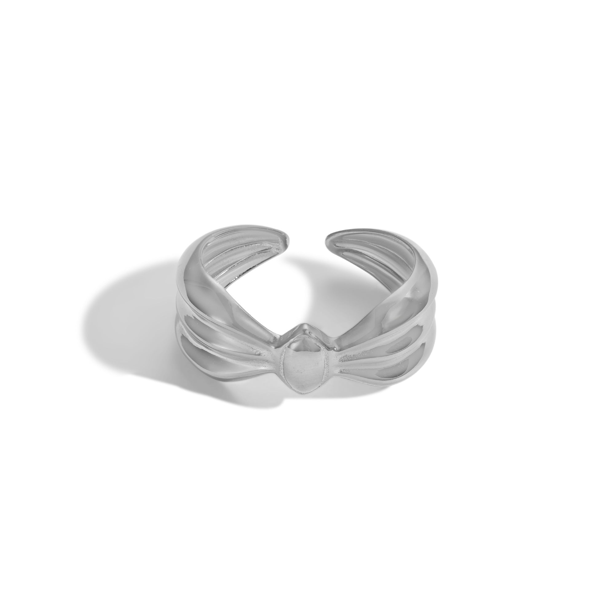 Women's Simple S925 Sterling Silver Bow Design Ring