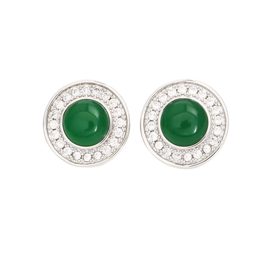 New Emerald Zircon Ear Stud Necklace